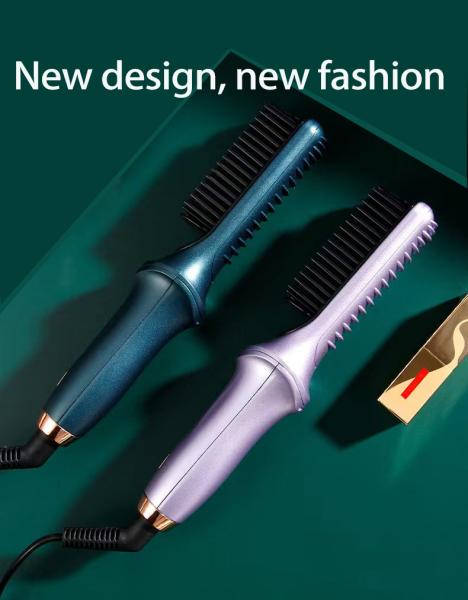 Jiuoaky Purple Negative Ion Hot Comb Straightener With Built In Comb Accessories