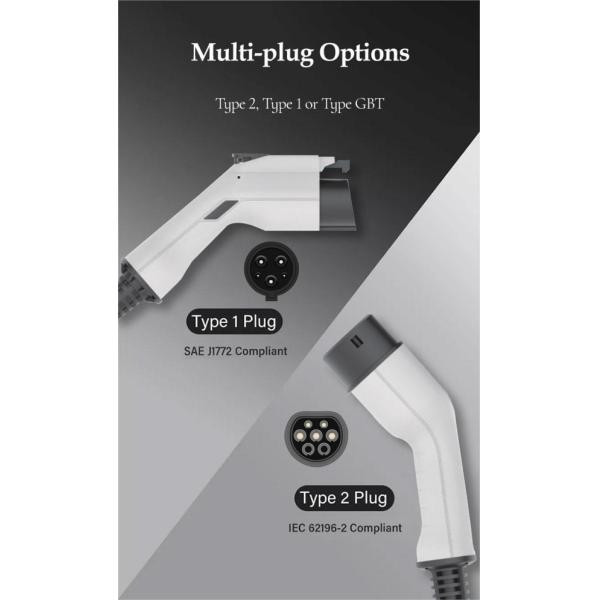 J1772 Evse Level 2 Type 2 EV Charger Electric Vehicle Charging Station Portable 7Kw