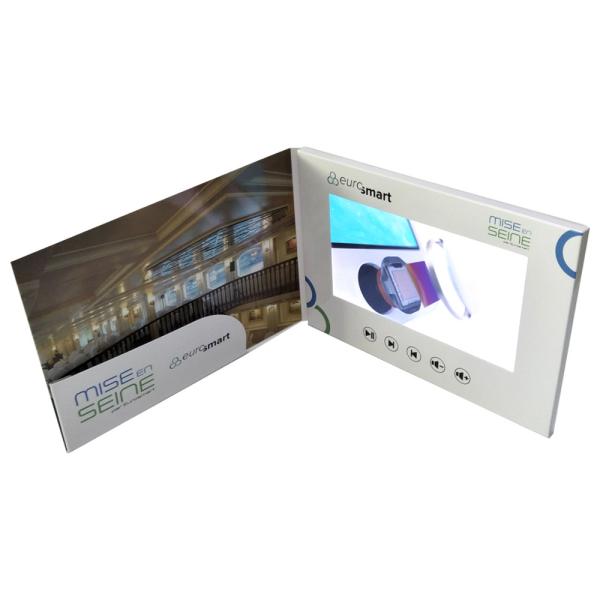 7 inch HD screen LCD video brochure mailer with pocket,Video mailer marketing