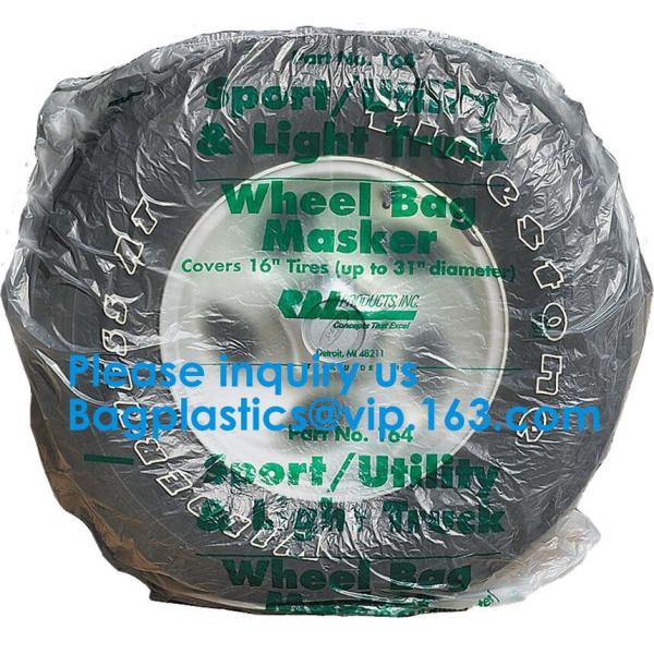 Car Tire Plastic Storage Tote Bags Tyre Packaging Custom Size Disposable Gusset Disposable Custom Size Printing Tire Bag