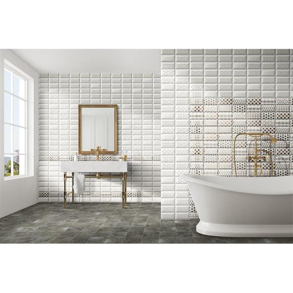White Glossy Ceramic Wall Tiles 75x152mm for Kitchen Bathroom