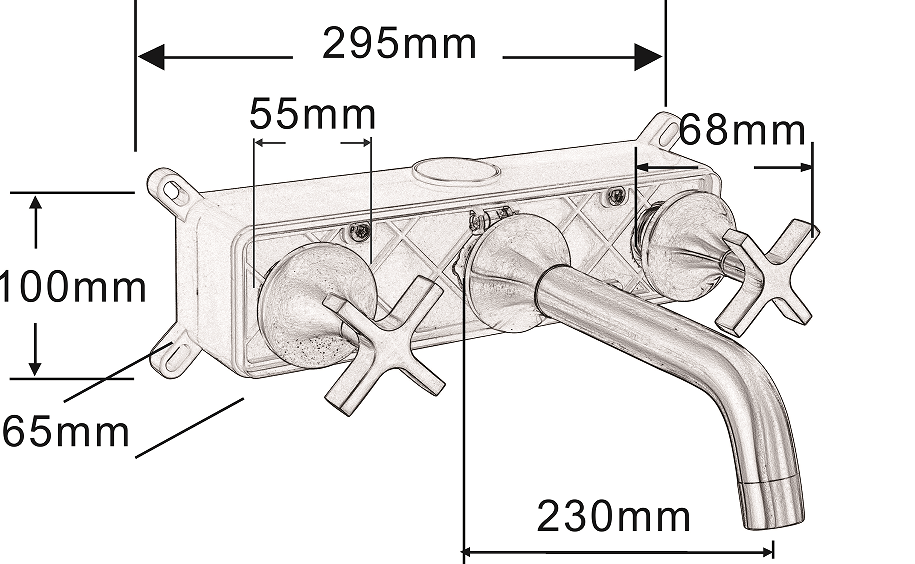 Commercial Concealed Brushed Nickel Bathroom Faucet For Vanity Long Spout