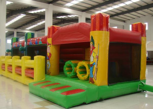 Commericial Fun Kids Inflatable Obstacle Course Rental 0.55mm PVC Tarpaulin