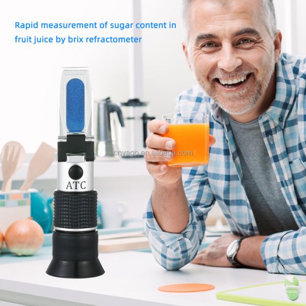 Handheld Wide-range 0-90% Brix Refractometer for Sugar Content Measurement in Food and Beverages