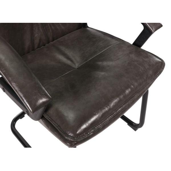 Executive Ergonomic Leather Office Swivel Chairs Brown Functional Fixed Armrest BIFMA