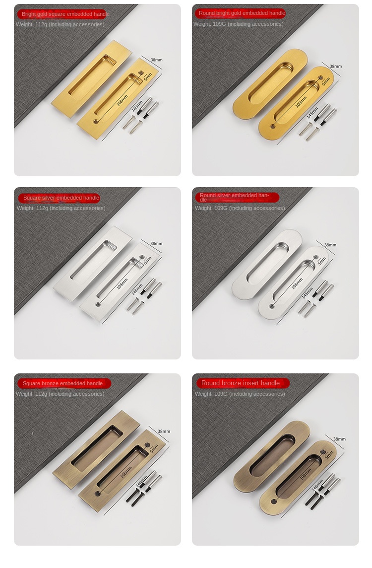 Hot Sale Solid Stainless Steel Concealed Sliding Door Handle Modern Design Durable Eco-Friendly Kitchen Entry Cabinet Dresser