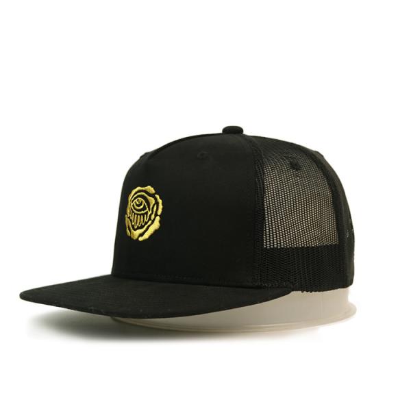 Casquillos planos de Bill Visor Polyester Snapback Mesh del camionero de encargo