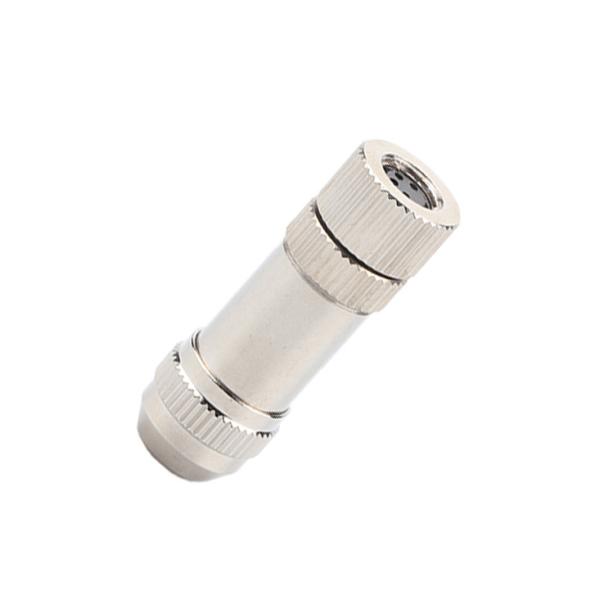 Conector circular à prova d'água M8 Conector feminino blindado de metal montado, à prova d'água IP67