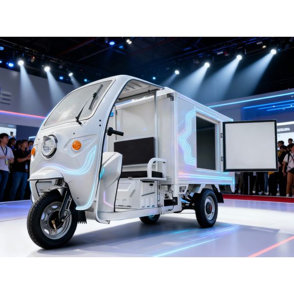 Full Electric Solar Refrigerated Tricycle with 60V/58AH Battery and 650W Refrigeration Unit for Logistics