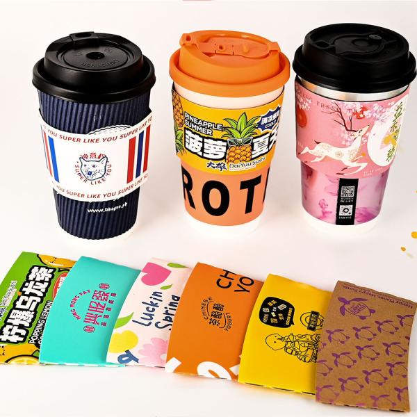 Custom Logo Diameter Disposable Paper Cup Sleeve For Coffee Juice