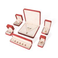 Premium Red Jewelry Box Packaging  for Big Necklace Bracelet Earrings Ring Set