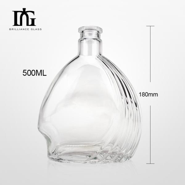 Collar Material Glass Special Shaped Glass Bottle 500ml Glass Liquor Bottles