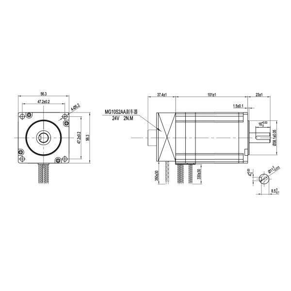 Безщеточный мотор мотора 57mm 3000rpm 0.6N.M Bldc Dc Nema23 с силой на перерыве