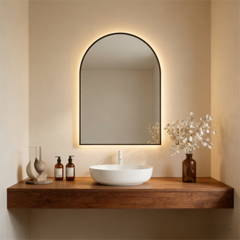 Smart LED Lighted Mirror for Bathroom Adjustable Brightness & Color Temperature 3 Color Modes Lighted Makeup Mirror