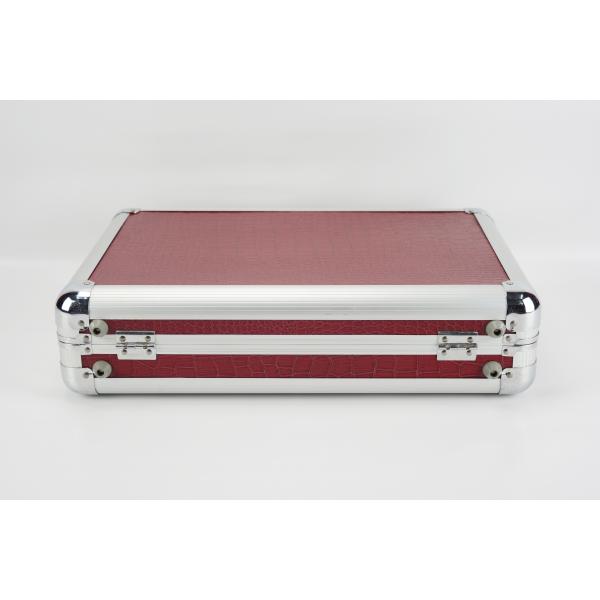 Lockable Aluminum Watch Display Case For 37 Watches Red PU Leather Material