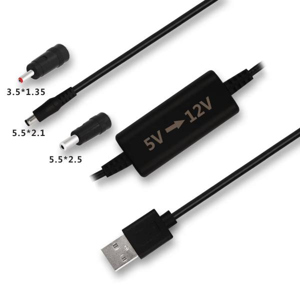 Cable convertisseur de tension USB à courant continu 5V 12V avec protection contre les surcharges - Pour panneau solaire / appareil portable, adaptateur d'alimentation étanche 36W