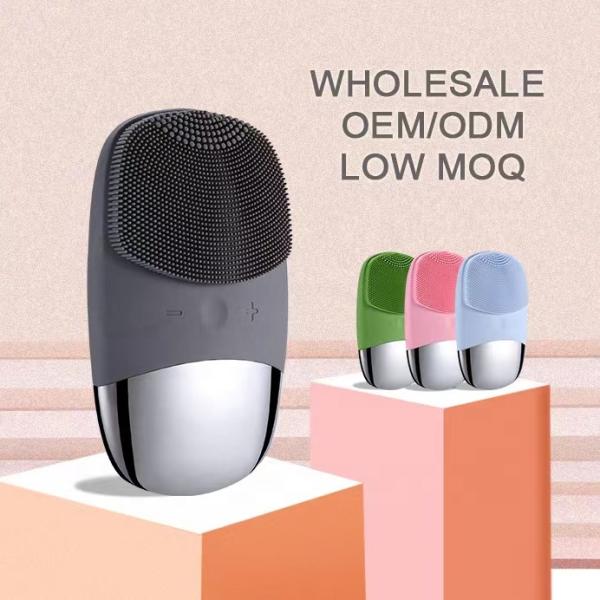 IPX7 Waterproof Sonic Facial Cleansing Brush with Silicone Brush Head and Face Massager