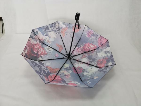 Convenient Auto Open Close Umbrella , Folding Golf Umbrella With Flower Design
