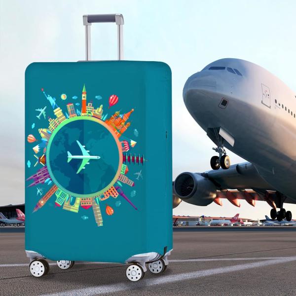 Couvertures de bagages de voyage pour valises Tsa approuvé, protecteur de couvertures de valises adapté aux bagages 18-32 pouces