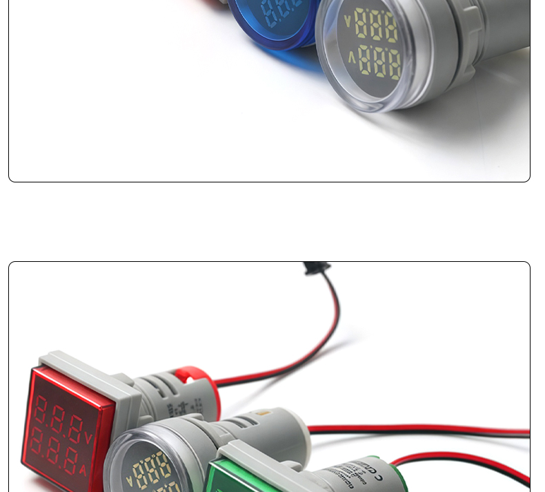 YZ Mini LED Digital Display Indicator Light Small Panel Meters for Voltage and Current Measurement 16-22VAMS Plastic