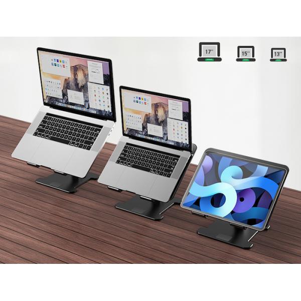 Стойка ноутбука металла 270*245*70MM серебряная регулируемая эргономическая алюминиевая с провентилированным дизайном