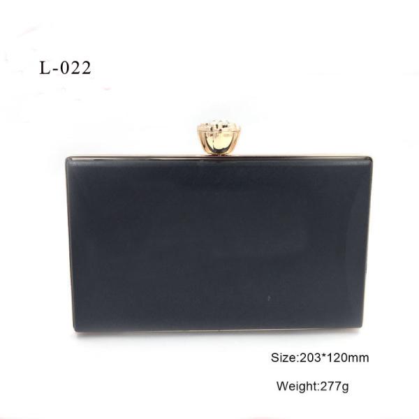 Square gold color clutch bag metal purse frame with plastic box