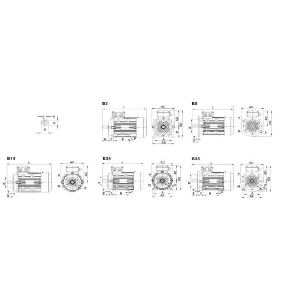 Переключатель асинхронного двигателя AC 0.37KW IP54 3hp центробежный