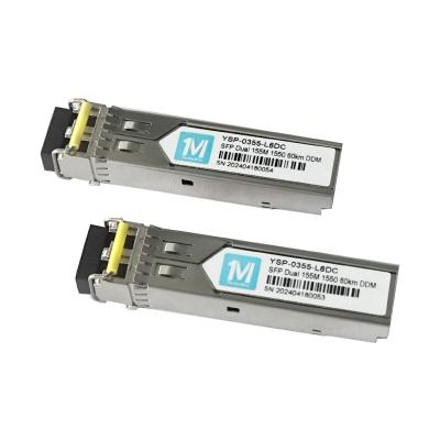 Network Communication 155M Duplex 60km 1550nm LC Connector DDM 100BASE SMF Fiber Optic Module Pluggable SFP Transceiver