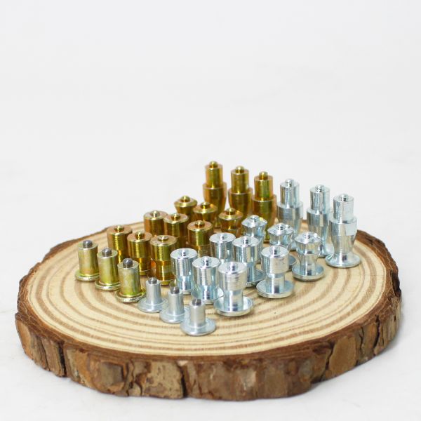 Customized Tungsten Carbide Anti-slip Tire Studs with Cylindrical Shaped Carbide Core and Zinc Coated Surface