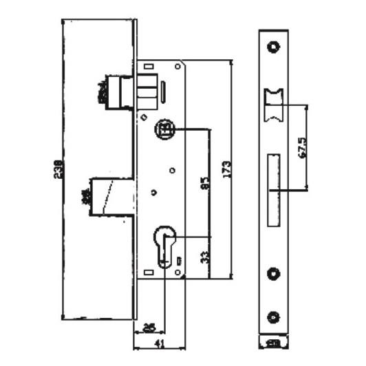 135-25 Black Painting Lentry Door Security Locks With Latch / Round Ball