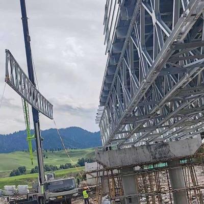 Painted Light Gray Steel Structure Bridge / Multi Span Temporary Road Bridge