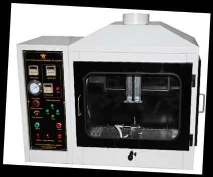 EN ISO 11925-2 に準拠する建築物構造のための燃焼性試験機器