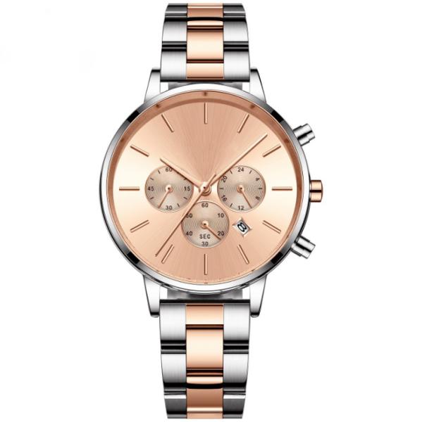 Sport Alloy Quartz Watch Ladies Steel Solid Band Minimalist Waterproof Watch