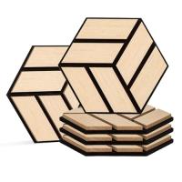 Hexagon Acoustic Wood Slat Panels PET Hexagon Wall Panel