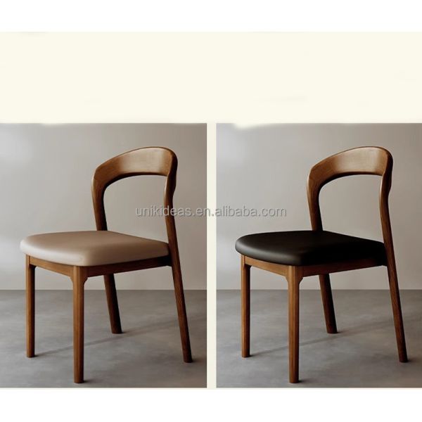 Luxury Nordic High Quality Solid Wood Dining Chair Upholstered Seat Commercial Restaurant Bar Dining Cafe Chair
