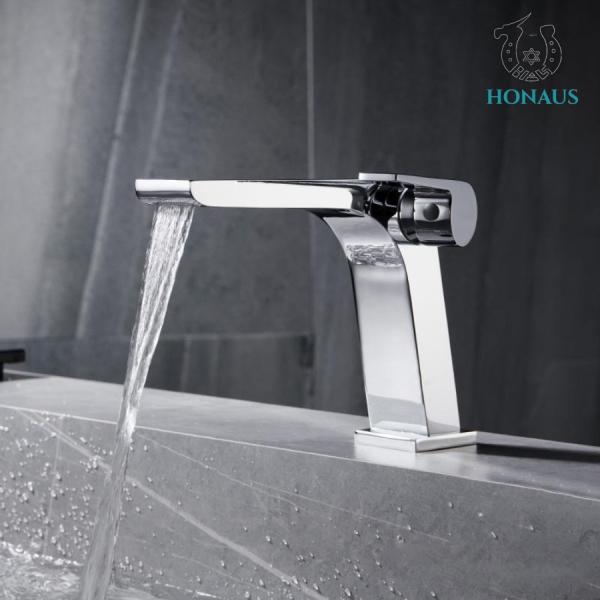 Anti Wear Waterfall Wash Basin Faucet Single Hole Basin Mixer Tap Deck Mounted