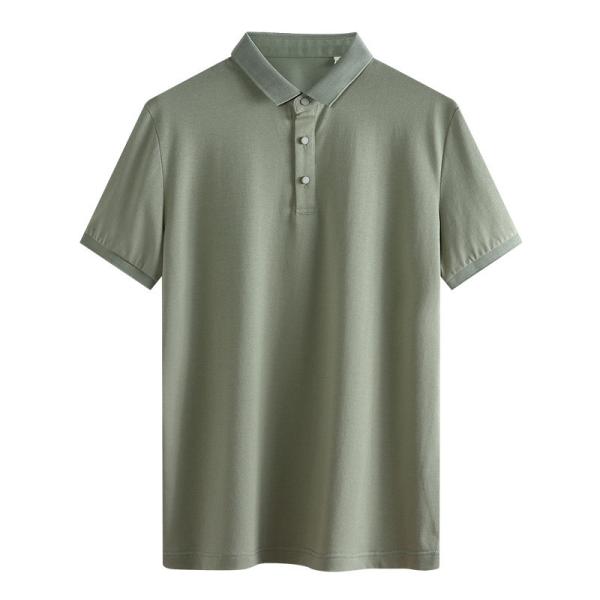 Lapel Collar Males Solid Color Rugby Shirts 180gsm Ice Thread Plus Size Polo Shirt