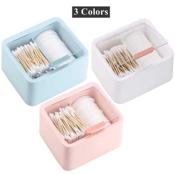 Plastic Container Dispenser Box  for Bathroom Storage Organizer Cotton Storage