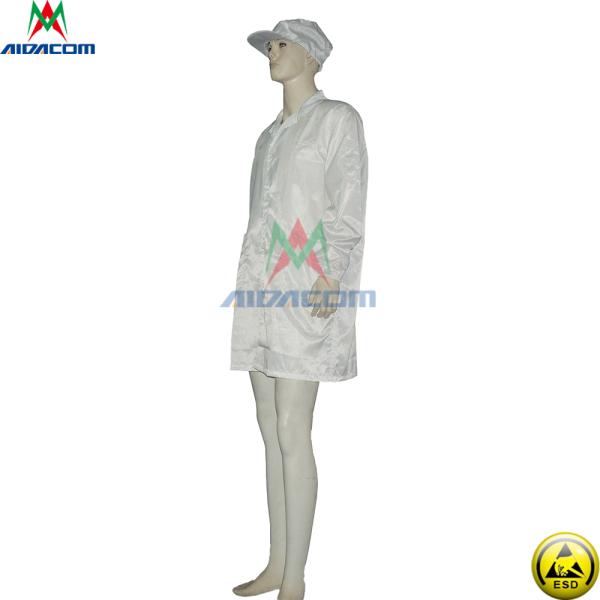 Anti Bacteria 10e9 Ohm 50 Washings ESD Smock With Hood