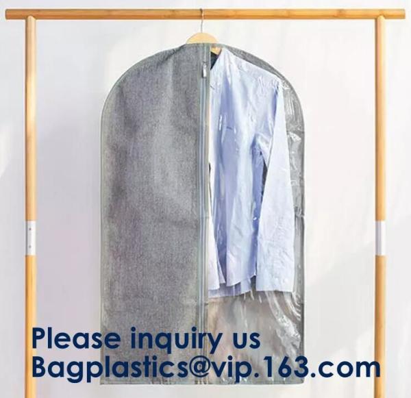 Vinyl Garment Suit Bag With Pocket,Printed Zipper Garment Clothing Fodable Bag,Side Zipper Clothes Cover Travel Storage