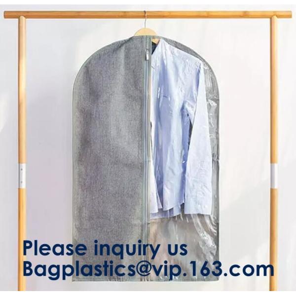 Vinyl Garment Suit Bag With Pocket,Printed Zipper Garment Clothing Fodable Bag,Side Zipper Clothes Cover Travel Storage