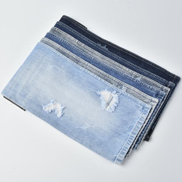 11.9oz Shrink Resistant Cotton Polyester Spandex Blue Stretch Denim Fabric
