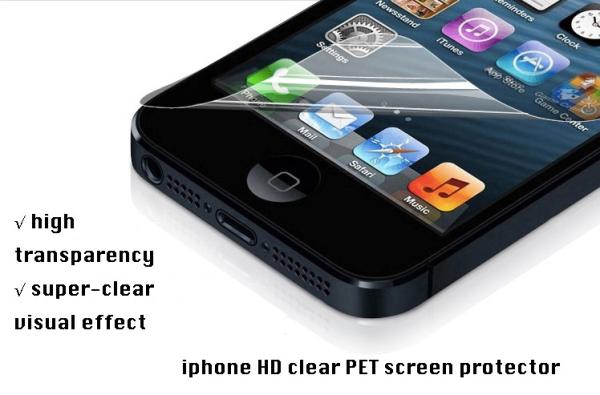 HD clear PET Screen Protector for iPhone , 100% Bubble-free,Anti-oil, high transparency