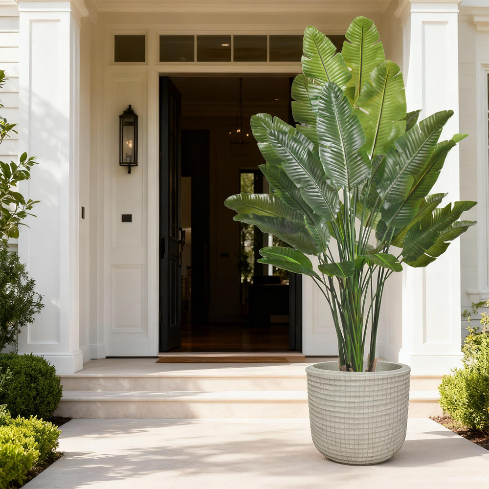 Haihong New Arrival Indoor Artificial Plants Realistic Bird Of Paradise Artificial Plant Tropical Palm Decoration Salon For Home