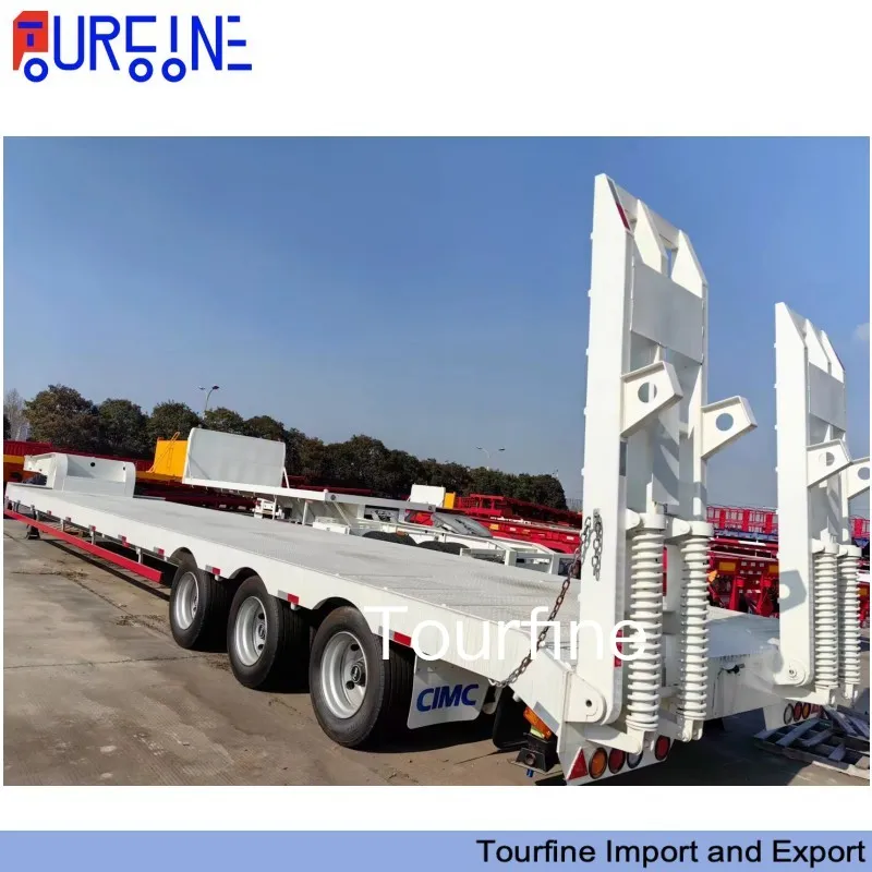 100 Ton Detachable Gooseneck Lowboy Trailer 4 Axle for Oversized Equipment Transport