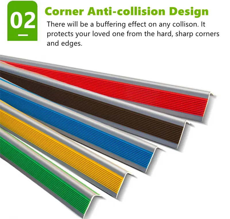 Anti-Slip Stair Treads Rubber Floor Decking External Stair Edge Nosing Trim Vinyl Floor Strips for Indoor & Outdoor Stairs