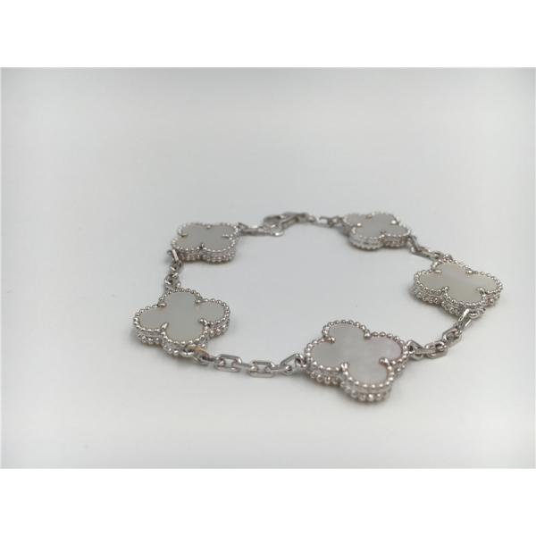 Vintage Alhambra 18K Gold Bracelet White Gold With White Mother Of Pearl