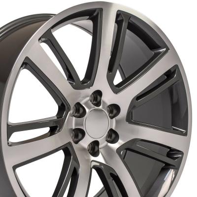4738 Cadillac Escalade Replica Wheels 24x10 Truck Wheels Fits Gunmetal Mach'D GMC