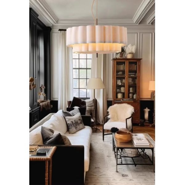 Indoor Lighting Fixtures Home Pendant Lights Retro Wabi Sabi Fabric Chandeliers (WH-VP-302)