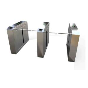 Security Automatic Optical Turnstiles Facial Recognition Drop Arm Barrier